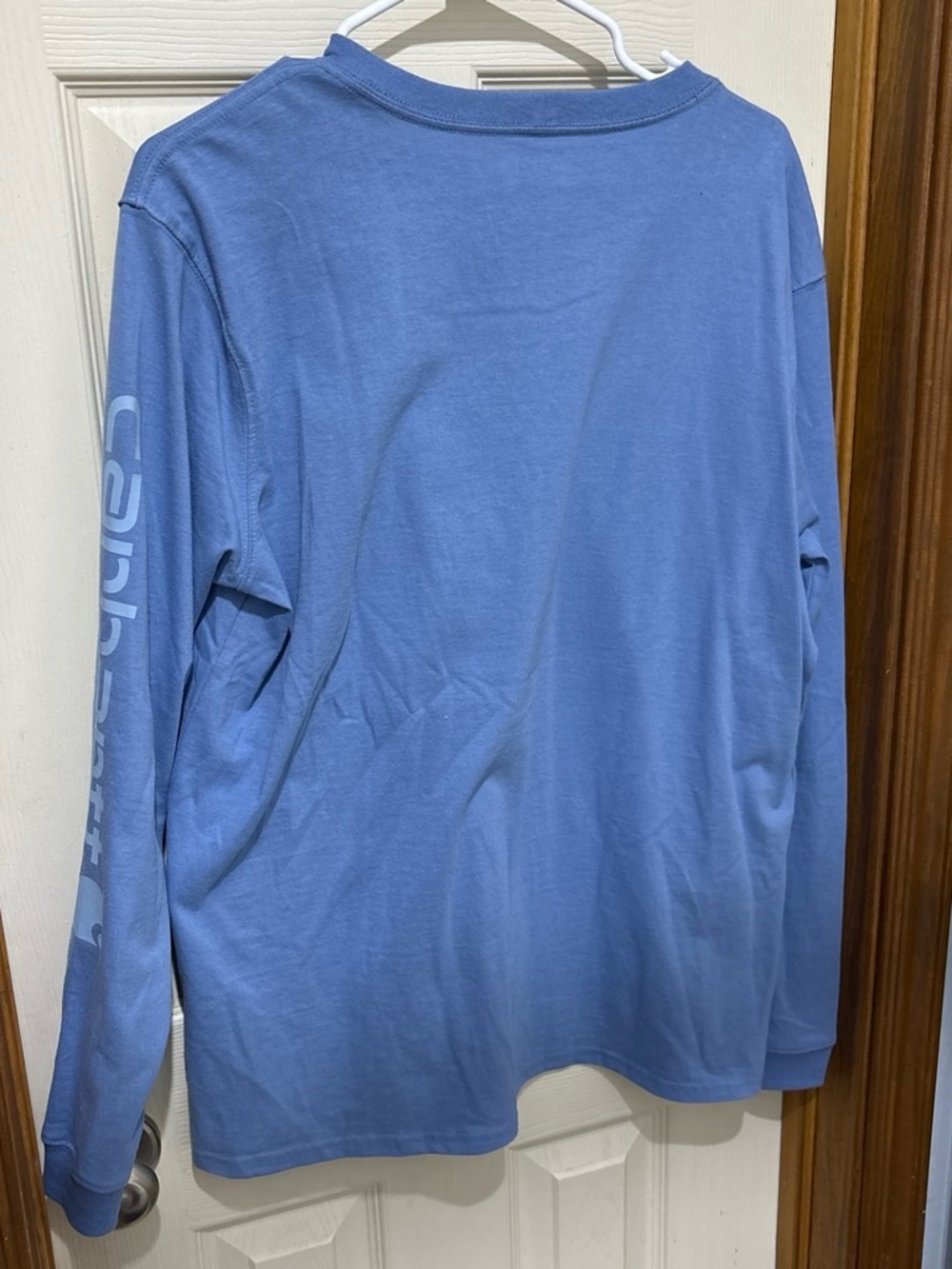 Carhartt Loose fit Long Sleeve Logo Tee in Light Blue Mens large